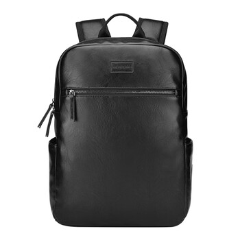 酷奇袋鼠kq皮质双肩包男大容量休闲时尚高中大学生书包简约多功能电脑