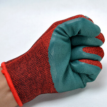 rykkz 强力橡胶手套一顶3柔软透气防滑耐磨劳保手套 天盛高弹红色48双