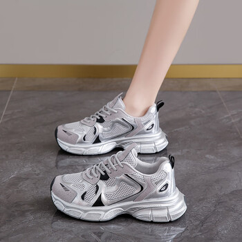 红蜻蜓金典断码巴黎老爹鞋女2024年新款春夏透气网面单鞋显脚小踩屎感