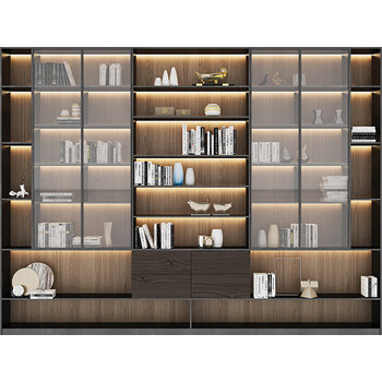 书房直播间背景墙3d立体壁纸直播背景布古风高级感书架书柜背景墙