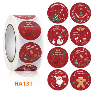 捷优印圣诞节卡通贴纸装饰品圣诞礼物礼盒苹果包装装饰不干胶标签500