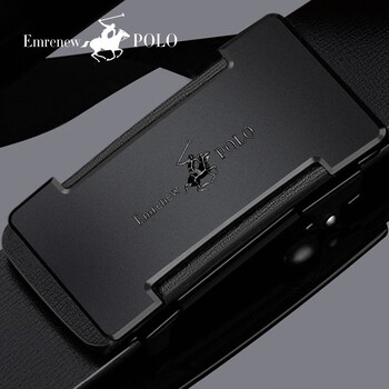 安普里保罗 emrenewpolo皮带男士真皮自动扣腰带青年中年商务百搭纯