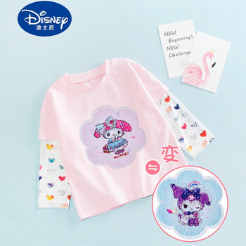 迪士尼(disney)女童夏天长袖t恤会变图案的衣服儿童美乐蒂童装酷洛米