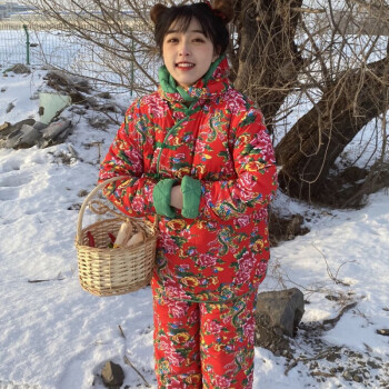 服饰内衣>女装>棉服>绅卡龙>绅卡龙东北大花袄大棉袄女冬加厚民族风