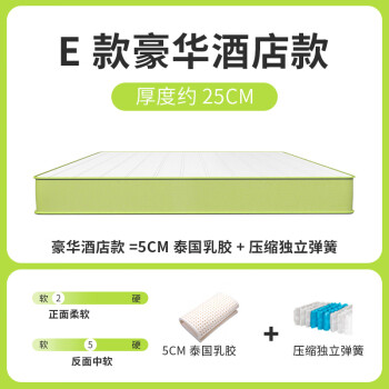 吉斯棉盒子床垫弹簧床垫软垫家用十大名牌卷包压缩床垫20cm e款豪华