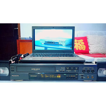 日本松下家用vhs老式磁带录像机 录影带播放转换单放机 黑色【赠视频