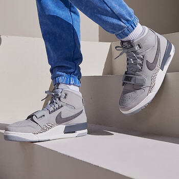 耐克nikeairjordanlegacy男子aj312灰水泥高帮缓震耐磨运34码44