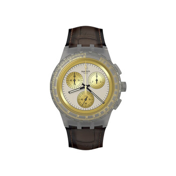 斯沃琪swatch瑞士手表男女经典优雅瑞士石英腕表耀目金轮susm100