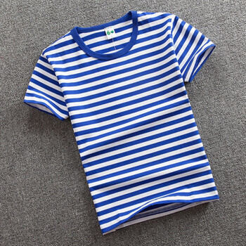 儿童海军短袖t恤夏装休闲男童条纹圆领t恤中大童宝宝半袖上衣 333-3