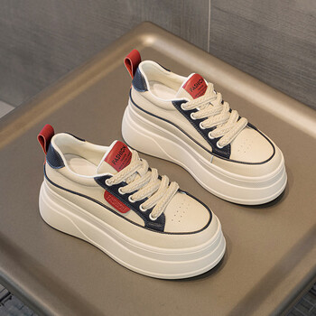 呋囡坊内增高小白鞋女2024年新款秋夏季加绒松糕厚底百搭休闲板鞋女