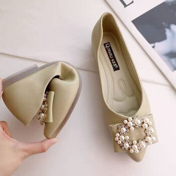 女鞋>女士单鞋>女士乐福鞋/豆豆鞋>倾祝>倾祝女式蛋卷鞋大码大号船鞋