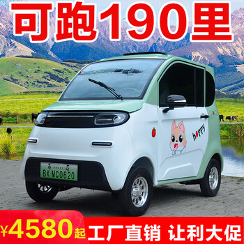 金蒄澎2023新款老头乐电动4四轮家用女士新能源年代步电瓶汽车云朵