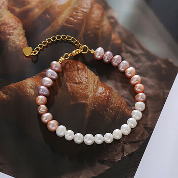 甜美感手串小众设计送朋友闺蜜礼物 渐变 水珍珠手链【图片 价格 品牌