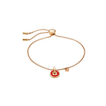 安普里奥阿玛尼emporioarmaniarmani阿玛尼红色铜钱手链女款生日礼物