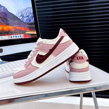 舒耐克aj低帮板鞋女士休闲鞋轻盈仙女潮鞋粉色可爱风国潮时尚百塔运动