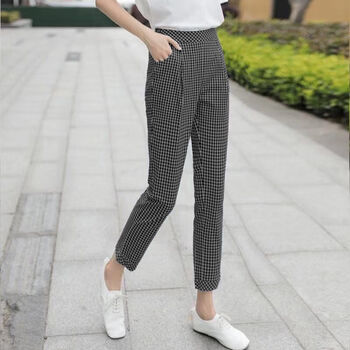 服饰内衣>女装>女士休闲裤>婚帛>婚帛郑州女裤棉格子裤女夏天大尺码九