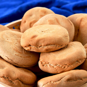 虎钢馋山东手工杠子头火烧全麦硬面馒头馍馍不加糖粗粮烧饼速食20个