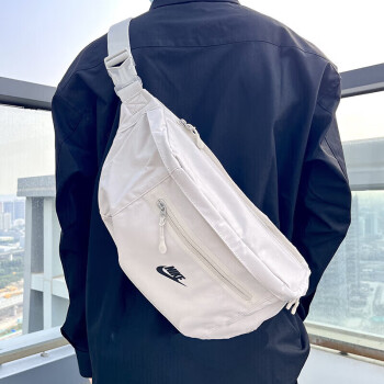 耐克（NIKE）斜挎包2024春款男女包腰包胸包跑步健身包收纳邮差包运动包DN2556 DN2556-072/浅灰色/大容量 MISC