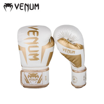 VENUM ELITE 毒液精英系列拳击手套散打拳套训练比赛拳击 白金色 12OZ