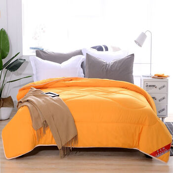 纯羊毛被子 羊毛被秋冬被芯羊毛被加厚保暖被子 橘色 150*200cm 5斤