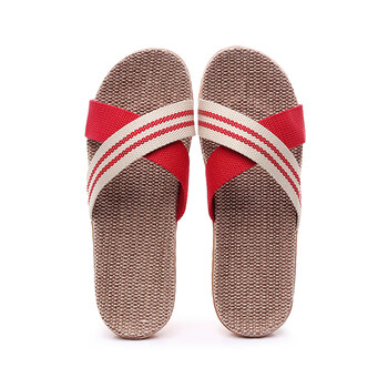 skiwi拖鞋女夏居家亚麻拖鞋夏季情侣家居厚底防滑室内地板凉拖鞋男