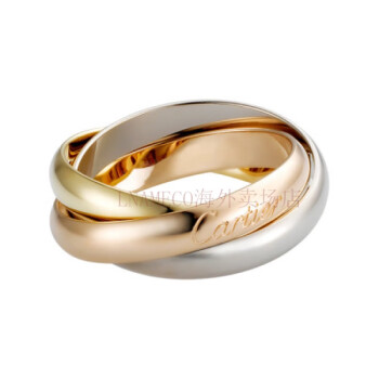 卡地亚cartier卡地亚trinity系列18k金白金黄金玫瑰金三色三环戒指