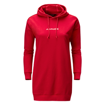 巍德(vaude)德国 春秋中长款卫衣城市旅行舒适卫衣女连帽外套 红色 xs