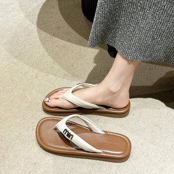 ebrukmare森马同品沙滩人字拖鞋女外穿高级感2024夏季新款厚底平底