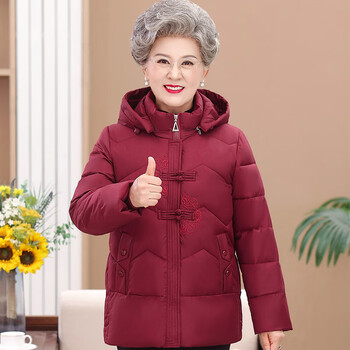 锦彩湾羽绒服妈妈款50岁60岁洋气中老人冬装女妈妈服带帽奶奶装婆婆