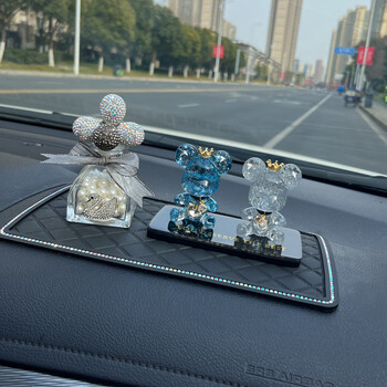 3m汽车内饰品香水香薰摆件车载网红小熊气球中控台摆装饰个性女蓝银