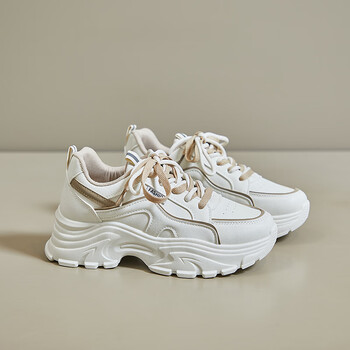 犸凯奴春季新款厚底增高潮流时尚舒适百搭轻便运动休闲鞋女款米卡36