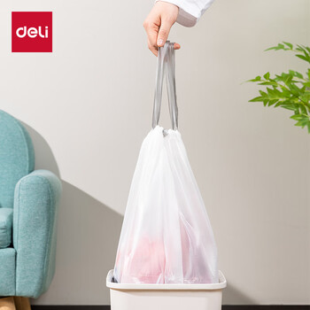 得力得心 LQ506-抽绳垃圾袋(白色)50*60cm(20只/卷,3卷/包)
