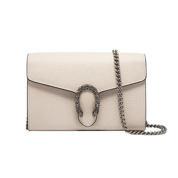 gucci古驰迷你酒神包dionysuswoc系列链条包古奇斜跨小包女包  白色皮