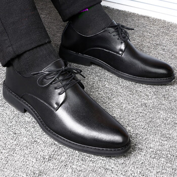 carlos kayla高中学生18岁礼皮鞋男韩版青年潮流休闲鞋英伦商务装 黑