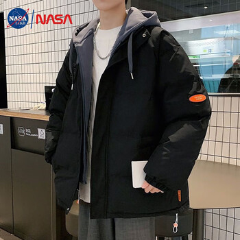 nasalike棉服男士冬季新款加绒厚外套青少年潮牌面包冬装男生棉衣棉袄