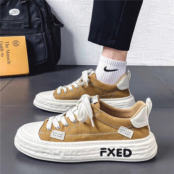 寻娇板鞋帆布鞋男夏季休闲低帮平板鞋学生潮流百搭运动设计感小众运动