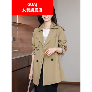 卡其色风衣女中长款小个子2023年秋新款气质高端大衣 s【图片 价格