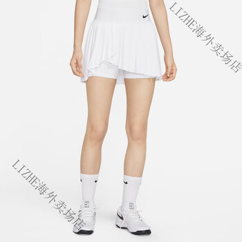 耐克nike女子速干褶裥网球半身裙夏季拼接个性轻便舒适dr6850100白黑