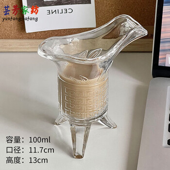 流彗杯杯子ins创意搞怪秦始皇奶茶杯玻璃杯杯古代三足杯仿古爵杯杯100
