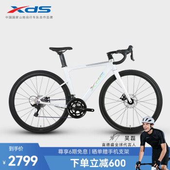 喜德盛（xds）【吴磊推荐】公路车RC618桶轴版成人学生骑行变速车 银/白540