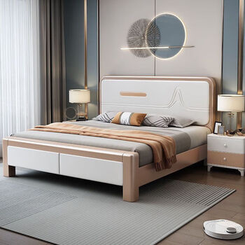 红苹果(red apple)品质全实木床双人床1.8x2米北欧现代简约1.