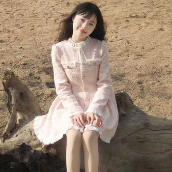 pheh春秋成人礼仙气公主裙生日礼物女学生富家千金小香风粉色子季甜美