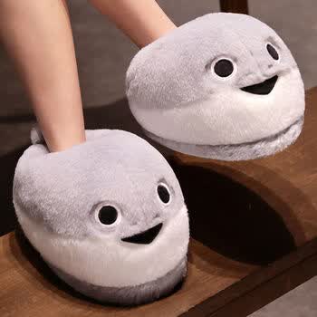 虞萌馨迪萨卡班甲鱼拖鞋可爱棉拖鞋女士冬季包跟萨卡班甲鱼室内居家