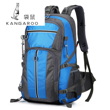 袋鼠(kangaroo)新款登山包防水户外背包旅行大容量双肩背包多功能反光
