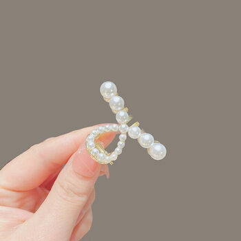 爱檀坊韩版高端珍珠抓夹中号后脑勺发量少发夹半扎发发卡头饰女2024