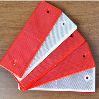 clcey粘贴式汽车反光贴发光车身贴车用红色白色年检反光板交通安标示