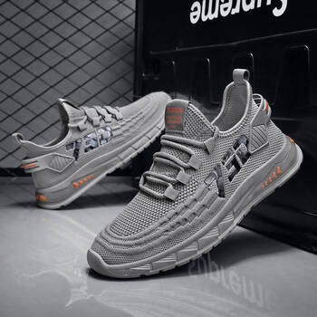 鞋软底透气工作上班防滑薄款秋天网面鞋运动网布鞋46码 tu-750-灰色