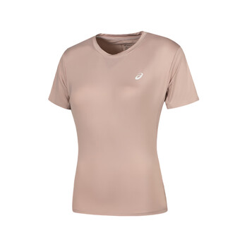 亚瑟士asics新款女子t恤女式套头圆领跑步短袖t恤粉色s