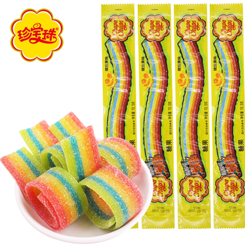 南美豹珍宝珠酸条范丞丞糖果阿尔卑斯糖软糖长条彩虹酸条橡皮糖酸条