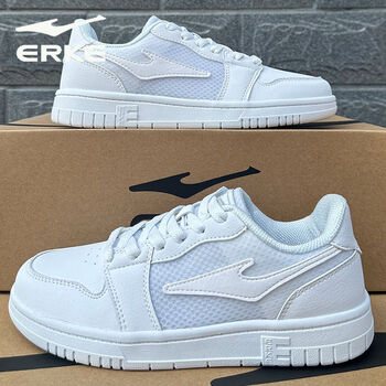 鸿星尔克(erke)夏季透气小白鞋女鞋红星网面轻便板鞋女休闲运动鞋软底